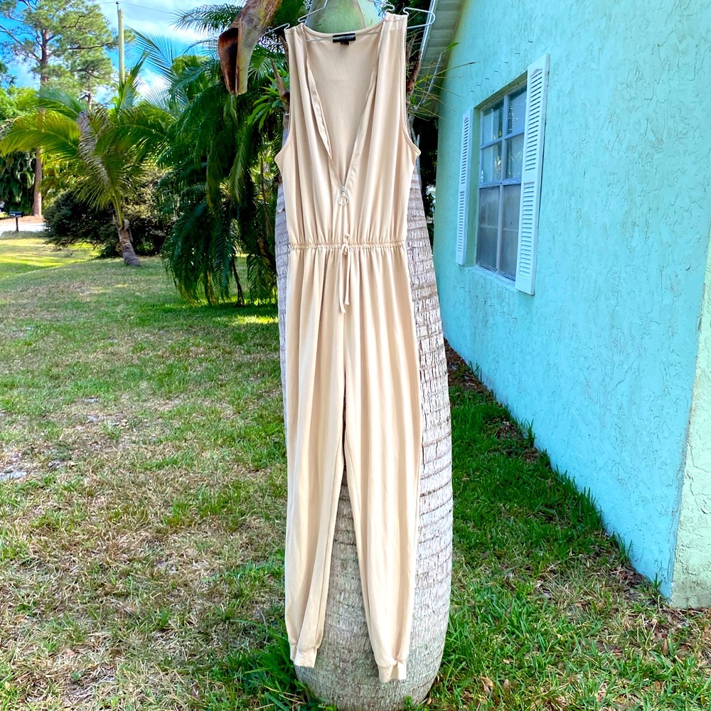 Tan Cream Tank Top Jumpsuit